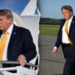 Trump darker hair draws online buzz after New Jersey arrival Trump darker hair draws online buzz after New Jersey arrival