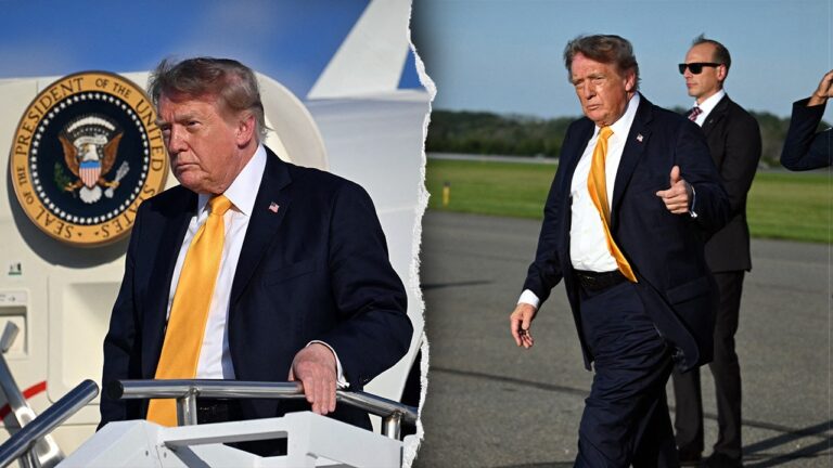 Trump darker hair draws online buzz after New Jersey arrival